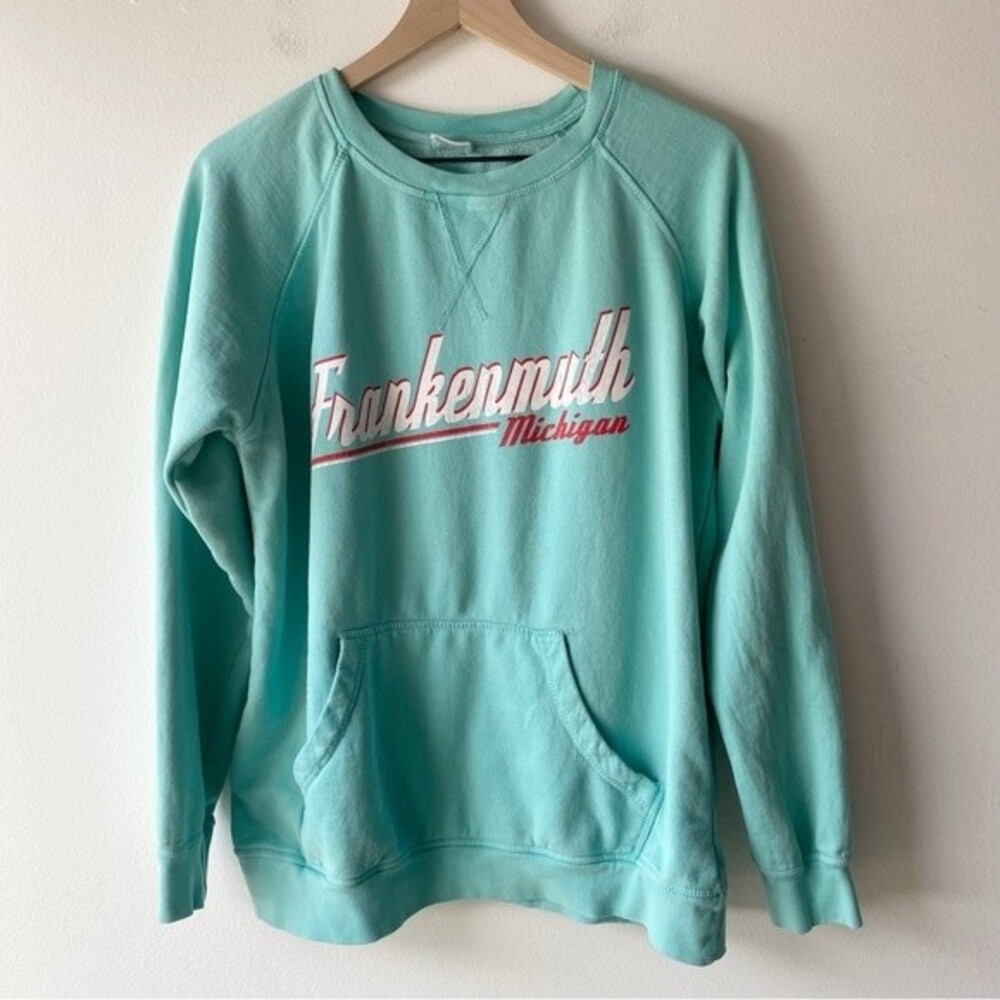 frankenmuth michigan teal pullover sweatshirt